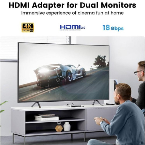 Adaptateur HDMI F12A pour deux moniteurs, répartiteur HDMI 2.0 1x2 4K 30 Hz 1080p 3D HDCP2.2, prise : prise américaine SH9301500-07